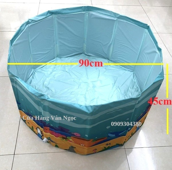 Bể Bơi Tròn Gấp Gọn 90cm Không Bơm Hơi